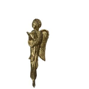 Gold‎ Angel Christmas Ornament Large 7.5" Tall Wings Halo